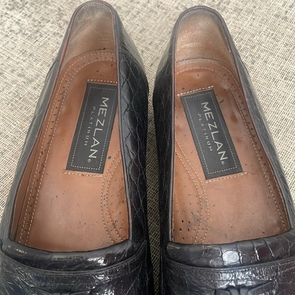 Mezlan Platinum Rodeo Men’s Genuine Crocodile Tasseled Loafers Size 9M - Picture 5 of 10